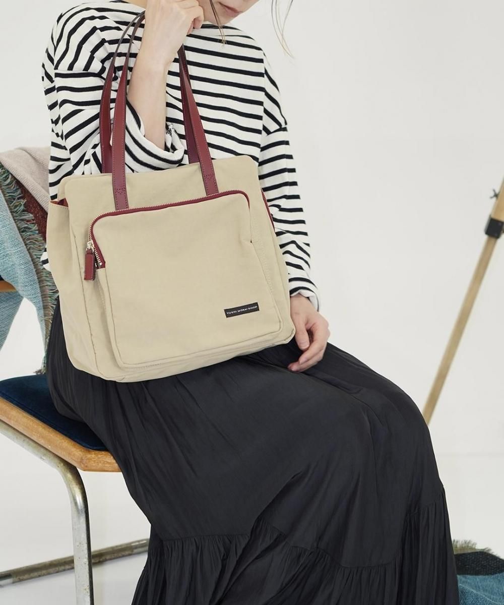 Yuゆ¨̮♡ページ Square - TOTEBAG（ベージュ） - WORK-SHOP YUSHI（遊糸）