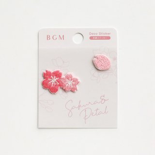BGM 刺繍ステッカー「 桜・花びら 」2個入り