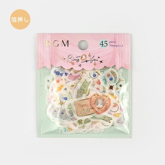 おおきめシール箔押し デコレーション 花の宝石箱 15デザインx3 枚 Bgm ビージーエム公式通販