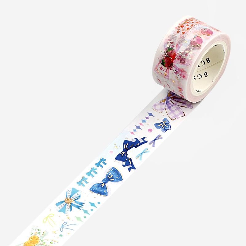 マスキングテープ“箔押し”「虹色リボン」20mm*5m - BGM ONLINE SHOP