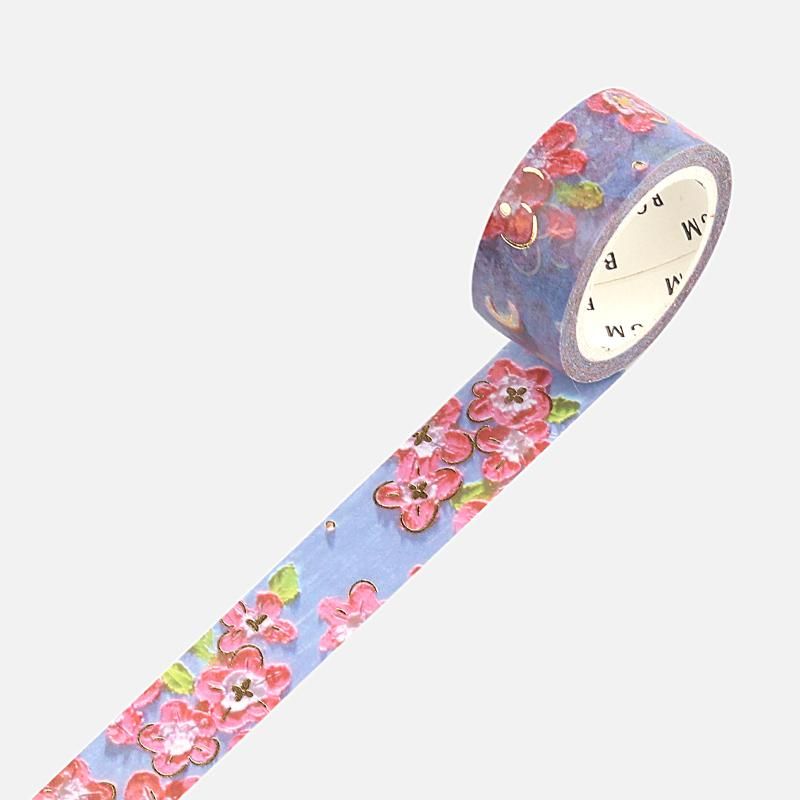マスキングテープ スペシャル【オイルパステル・月と花】15mm*5m