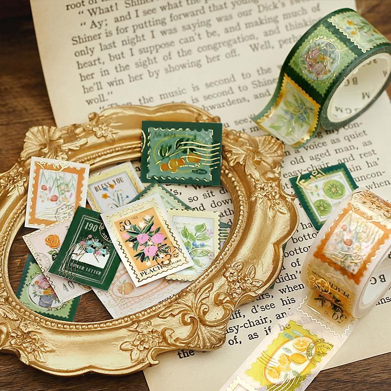 8927】海外 マステ 5m巻 PETマスキングテープ 木 植物 装飾系 8611