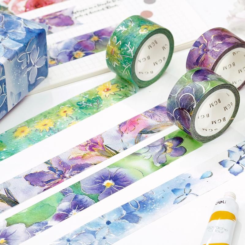 【5mm幅】 BGM  マスキングテープ  彩の花 マスキングテープ SP“水彩の華”薔薇20mm*5m - BGM ONLINE SHOP