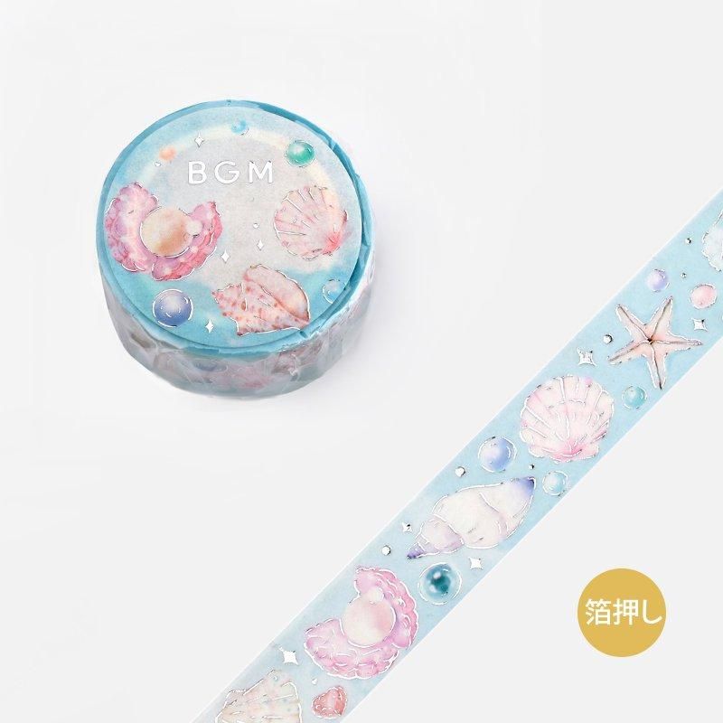 マスキングテープ ライフ “箔押し”海の唄 15mm*5m - BGM ONLINE SHOP