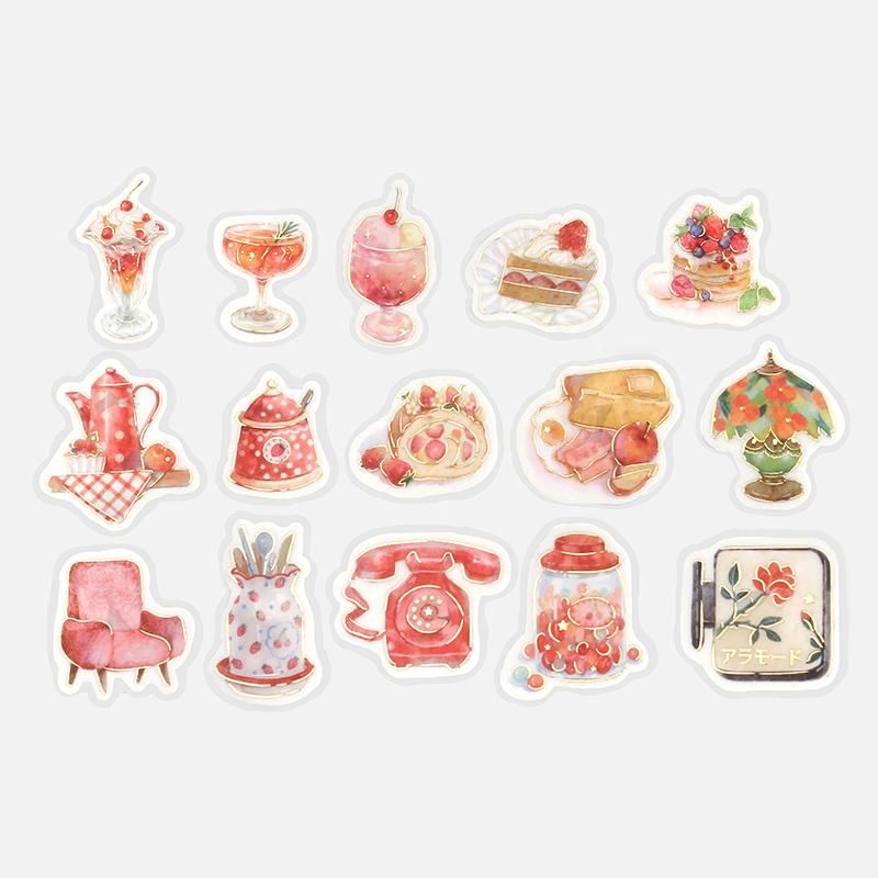 フレークシール】喫茶アラモード・赤 - BGM ONLINE SHOP