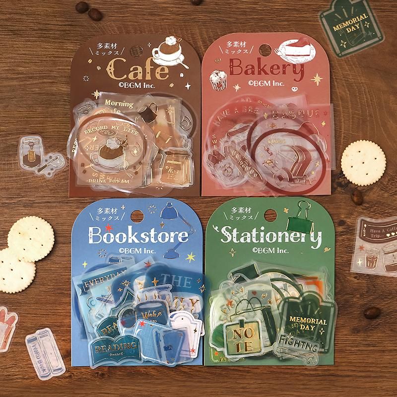 れおページ トレーシングペーパーシール 箔押し 【休日のお店巡り