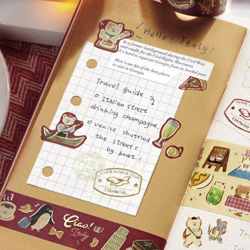 海外マスキングテープ巻売り cafe 風景マスキングテープ人物