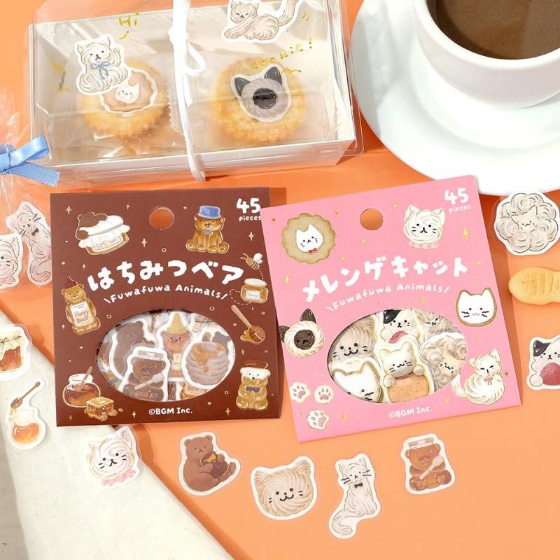 フレークシール】箔押し ふわふわanimals - BGM ONLINE SHOP