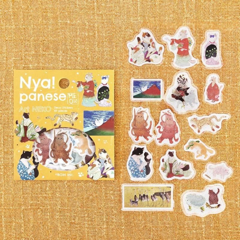 フレークシール】箔押し 「Nyapanese Art NEKO」 全4種類 - BGM