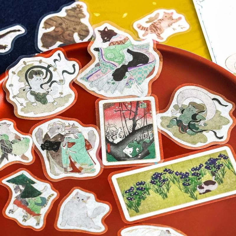 フレークシール】箔押し 「Nyapanese Art NEKO」 全4種類 - BGM