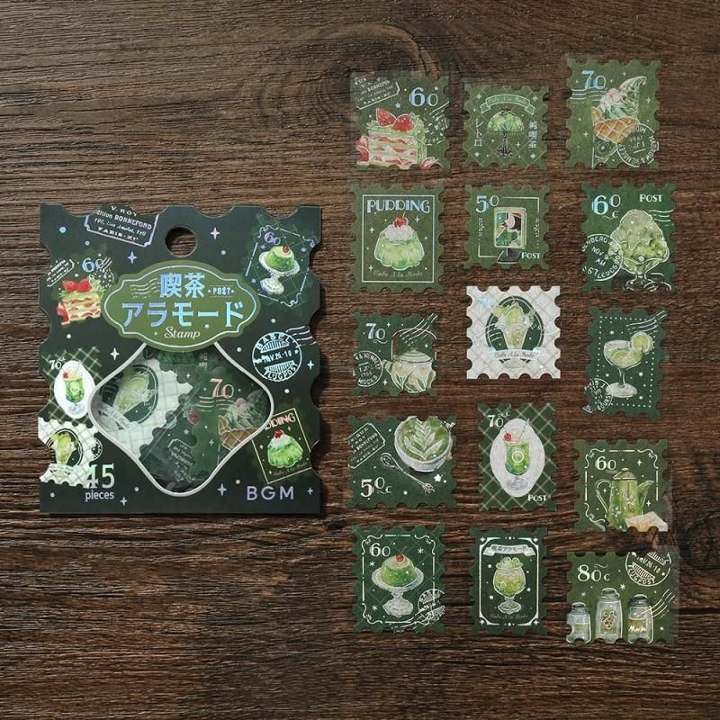 フレークシール】箔押し 「喫茶アラモード・郵便局」全4種類