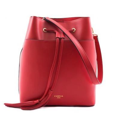 LEATHER BUCKET BAG / レザーバケットバッグ / レッド