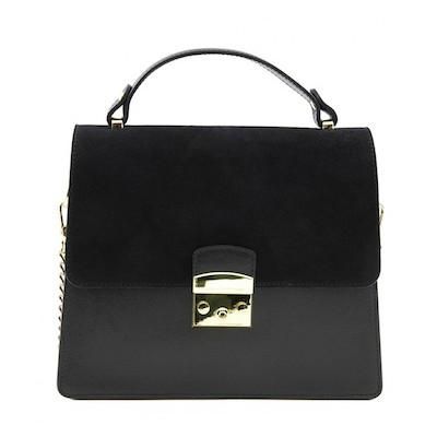 CAMELIA ROMA サフィアーノレザーハンドバッグブラック