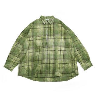 REGULAR WIDE SHIRTS-AMERICAN CHECK DYED(GREEN)