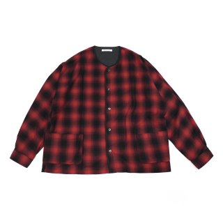 <img class='new_mark_img1' src='https://img.shop-pro.jp/img/new/icons3.gif' style='border:none;display:inline;margin:0px;padding:0px;width:auto;' />SIDE POCKET DOLMAN SHIRTS-OMBRE CHECK(RED)