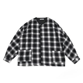 <img class='new_mark_img1' src='https://img.shop-pro.jp/img/new/icons3.gif' style='border:none;display:inline;margin:0px;padding:0px;width:auto;' />SIDE POCKET DOLMAN SHIRTS-OMBRE CHECK(WHITE)