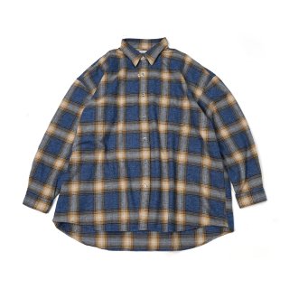 <img class='new_mark_img1' src='https://img.shop-pro.jp/img/new/icons3.gif' style='border:none;display:inline;margin:0px;padding:0px;width:auto;' />REGULAR WIDE SHIRT-MELANGE CHECK(BLUE)