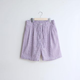 <img class='new_mark_img1' src='https://img.shop-pro.jp/img/new/icons3.gif' style='border:none;display:inline;margin:0px;padding:0px;width:auto;' />BAGS EASY SHORT PANTS-SEERSUCKER GINGHAM PURPLE