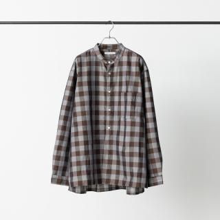 FAKE PULLOVER  SHIRT-BLOCK CHECK(BROWN)