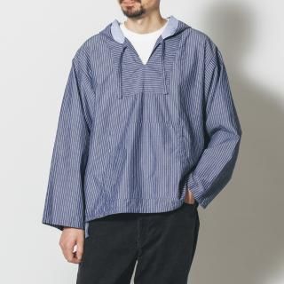 SHIRT PARKA- CRAZY STRIPE(NAVY)
