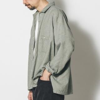 <img class='new_mark_img1' src='https://img.shop-pro.jp/img/new/icons3.gif' style='border:none;display:inline;margin:0px;padding:0px;width:auto;' />W POCKET SHIRT-MELANGE CHAMBRAY(GREEN)