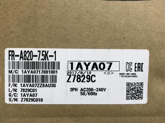 現品限り]FR-A820-7.5K インバータ 三菱電機