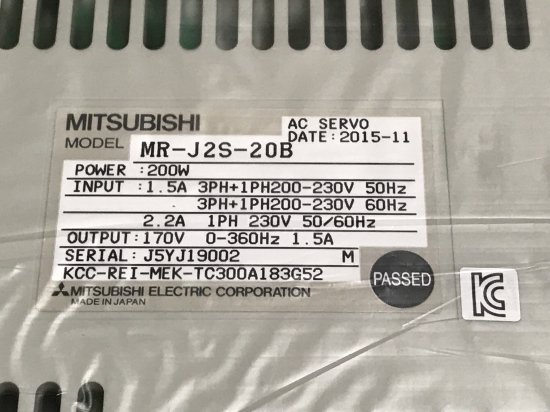 [FS01-003]三菱電機 ACサーボアンプ MR-J2S-20B