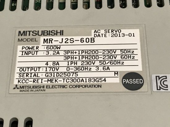 中古品]MR-J2S-60B ACサーボアンプ MELSERVO MR-J2-Superシリーズ 三菱電機