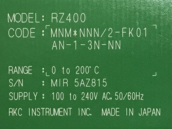現品限り]理化工業 デジタル指示調節計（温度調節計） RZ400