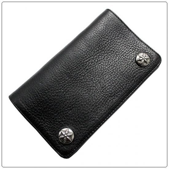 クロムハーツ 財布（Chrome Hearts）1ジップ スターボタンズブラック