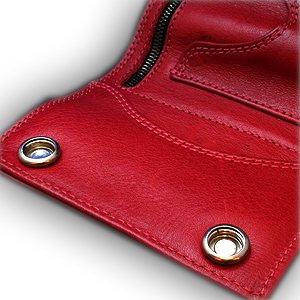 クロムハーツ 財布（Chrome Hearts）3フォールド ハートボタン レッド