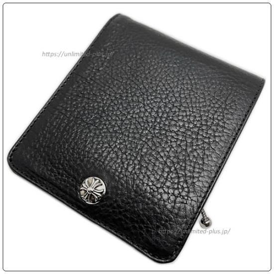 CHROME HEARTS　1SNAP WALLET BLK HVY LTHR