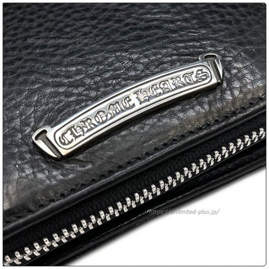 クロムハーツ 財布（Chrome Hearts）スクエア ジップ ビル ブラックレザーウォレット 【クロム・ハーツ】【クロムハーツ財布】