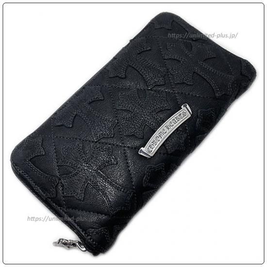 CHROME HEARTS クロムハーツ REC F ZIP/QUILTED セメタリークロスキルティングレザー ウォレット長財布 レッド