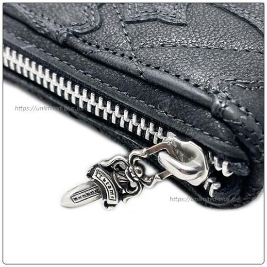 CHROME HEARTS クロムハーツ REC F ZIP Cemetery Cross Quilted Wallet