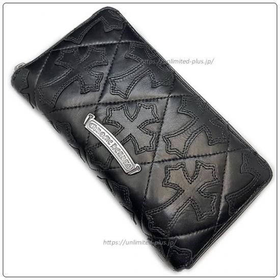 CHROME HEARTS クロムハーツ REC F ZIP/QUILTED セメタリークロスキルティングレザーウォレット 財布 ホワイト