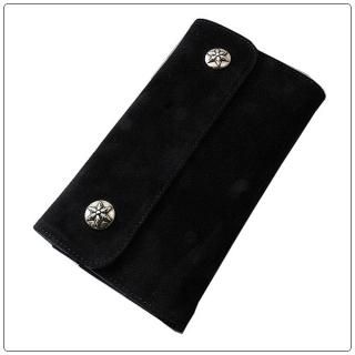 クロムハーツ 財布（Chrome Hearts）ウェーブ ウォレット スターボタン ブラック スウェードレザー【クロム・ハーツ】【クロムハーツ財布】【名古屋】