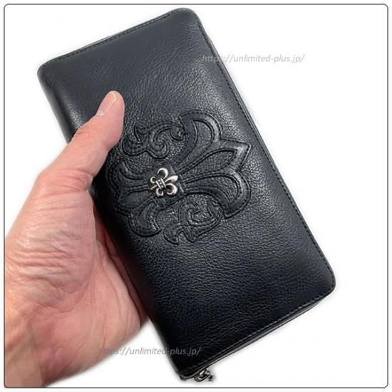 CHROME HEARTS REC F ZIP #2 WALLET BS FLUER クロムハーツ レック Fジップウォレット BSフレア キルティングパッチ レザーラウンドジップ 長財布 ブラック 【231114】【新古品】【me04】