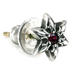 クロムハーツ(Chrome Hearts)ピアス スター スタッド ウィズ ルビー