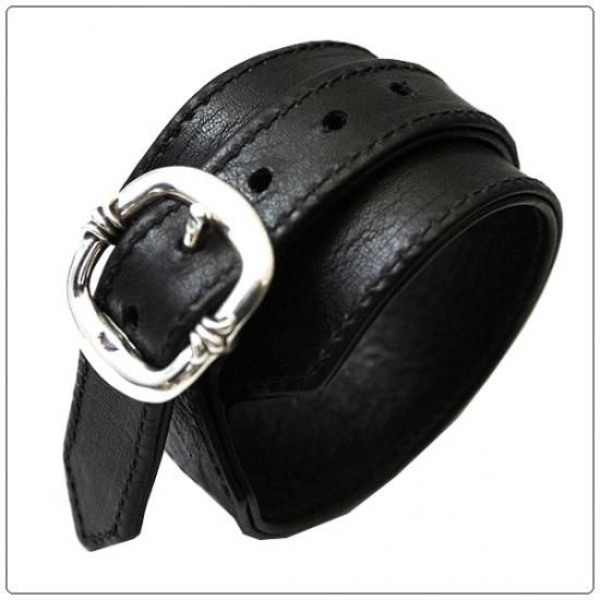 クロムハーツ CHROME HEARTS ■ 【 RR TINY BUCKLE 】 ロックンロール レザー ブレスレット s2117710状態コメント