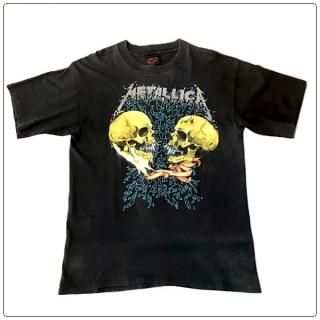 METALLICA (メタリカ) 1991 PUSHEAD/パスヘッド グラフィック ヴィンテージ バンド Tシャツ ショートスリーブ 半袖 1991 コピーライト