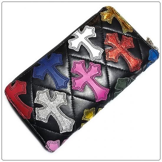 Chrome Hearts マルチカラー レザー クロス パッチ ウォレット