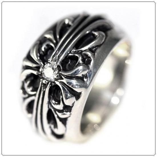 クロムハーツ リング 指輪 Chrome Hearts フローラルクロス リング シングルダイヤモンド クロム ハーツ