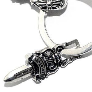 クロムハーツ(Chrome Hearts)キーチェーン ショート エクストラファンシー クリップ ウィズ スプリット #5ダガー 【クロムハーツ財布】