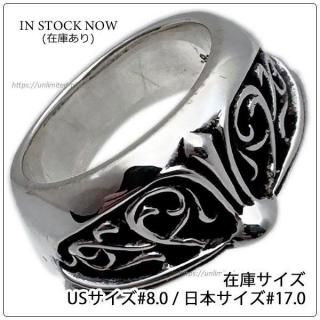 クロムハーツ リング/指輪 (Chrome Hearts) ハーフ クラシック オーバル (USサイズ#8.0 / 日本サイズ#17.0) 【クロム・ハーツ】