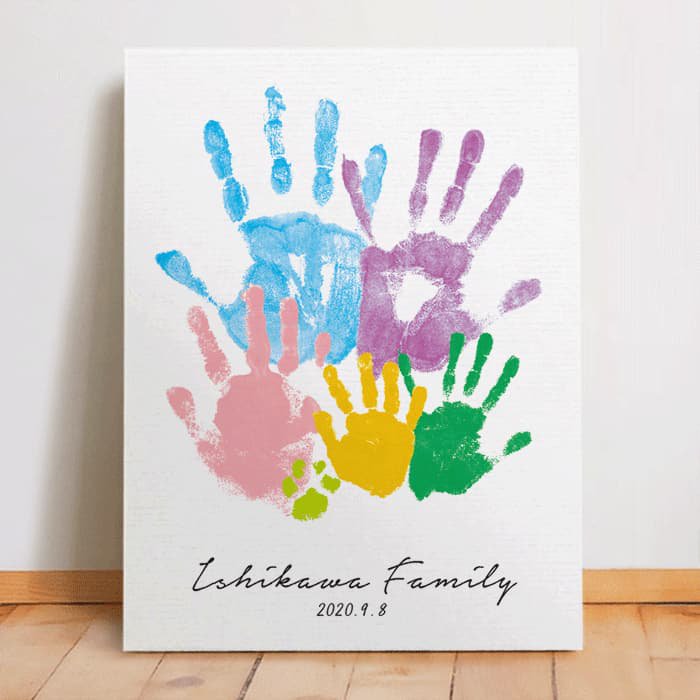 家族の手形で作るアートパネル2