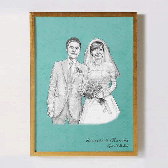 結婚式の記念写真をリメイクして作るオリジナルポスター 〜SKETCH〜 【お祝いやギフトに】 