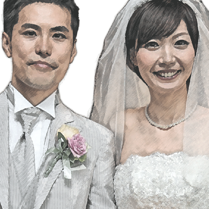 水彩風の似顔絵ウェルカムボード-SUISAI｜とくべつをつくる雑貨