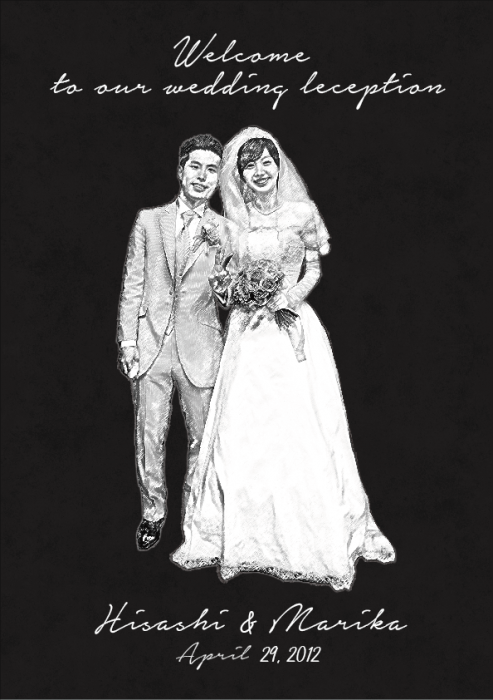 キャンバスパネル似顔絵ウェルカムボード Sketch とくべつをつくる雑貨店 おしゃれなオーダーメイド結婚祝いギフトとメモリアルグッズ