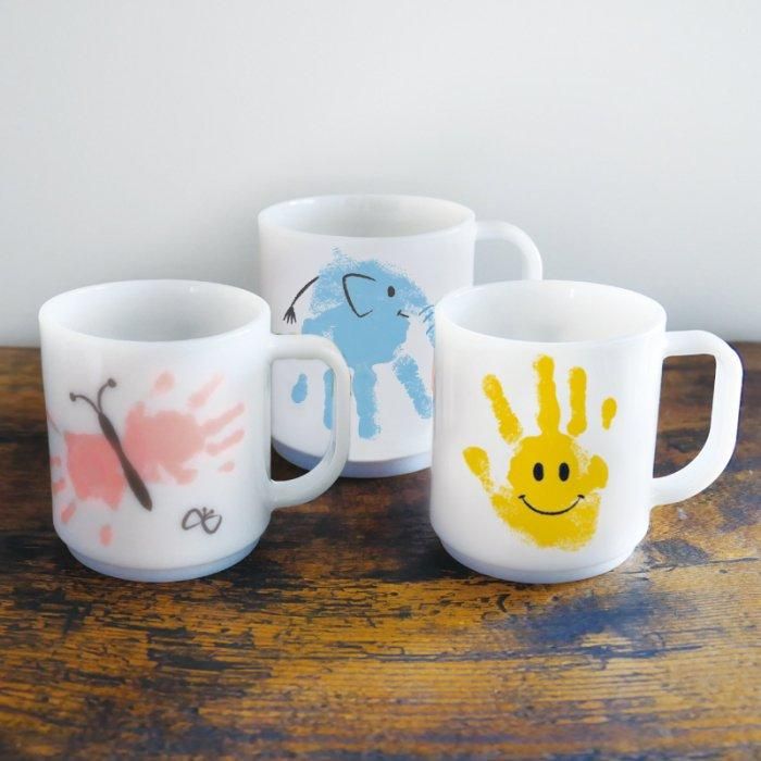 オーダーメイド】マグカップ330ml-選べる手形アート｜家族の手形で
